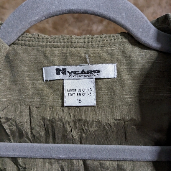 Peter Nygard Size 16 Army Green Belted Jacket - Picture 2 of 5